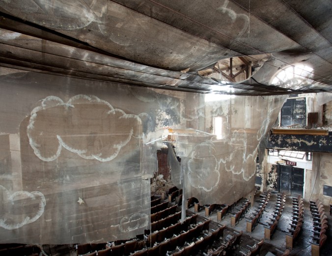 Butts on the ceiling Proctor's Palace Roof Theatre