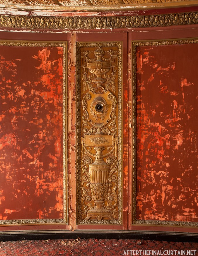 A close up of some of the plaster work in the lobby. 