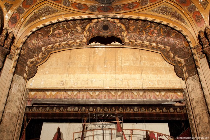 A close up of the proscenium arch. 