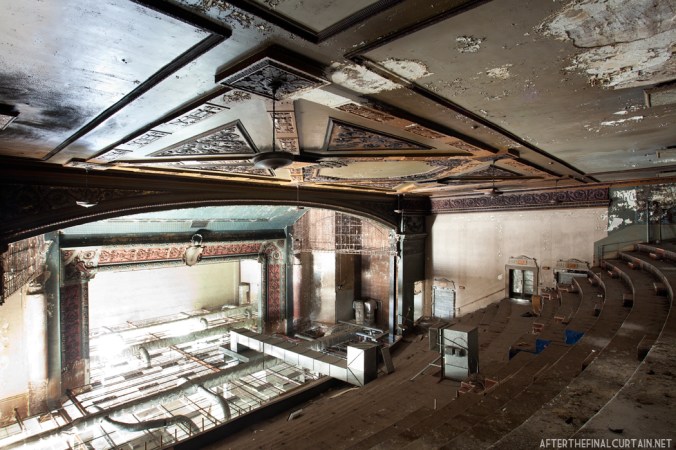 Heating ducts were added to the balcony when the theater was converted into an office space.