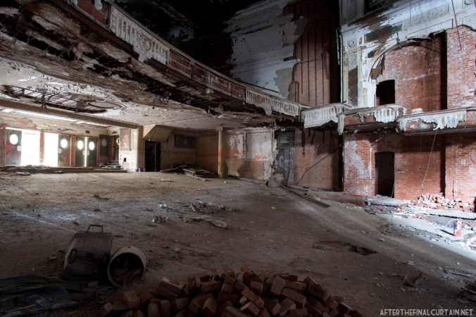 View of the exit from the side of the stage.