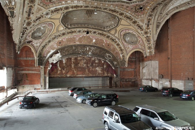 A look at the remains of the auditorium from the back of what used to be the balcony.
