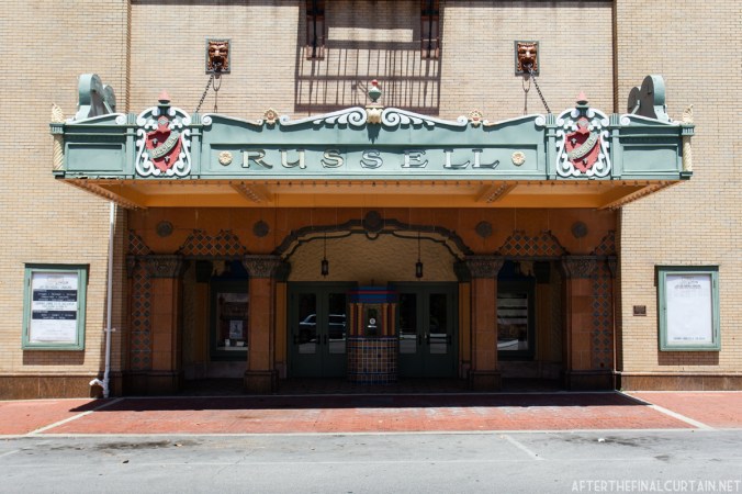 The restored theater marquee. 