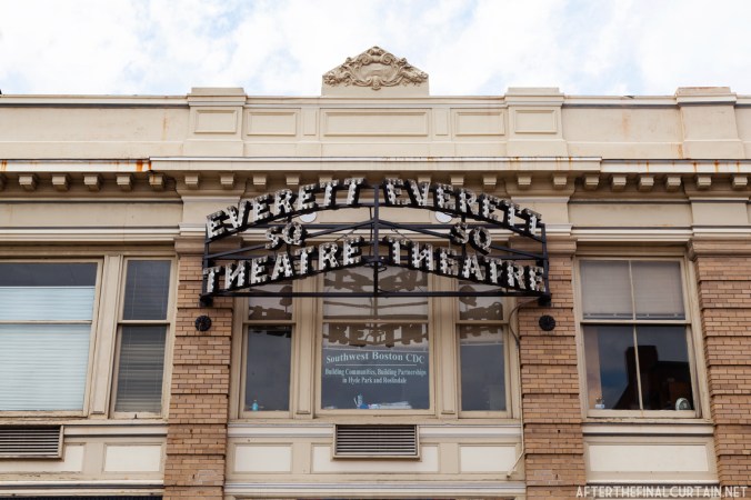 The new sign is a replica of the original, and was lighted on Jan 6, 2011 as part of a celebration for the renovation of the foyer.