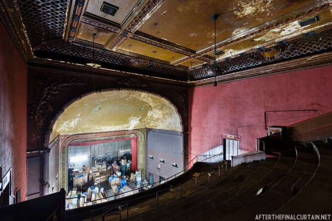 The balcony of the Arcade Theatre in Los Angeles, California