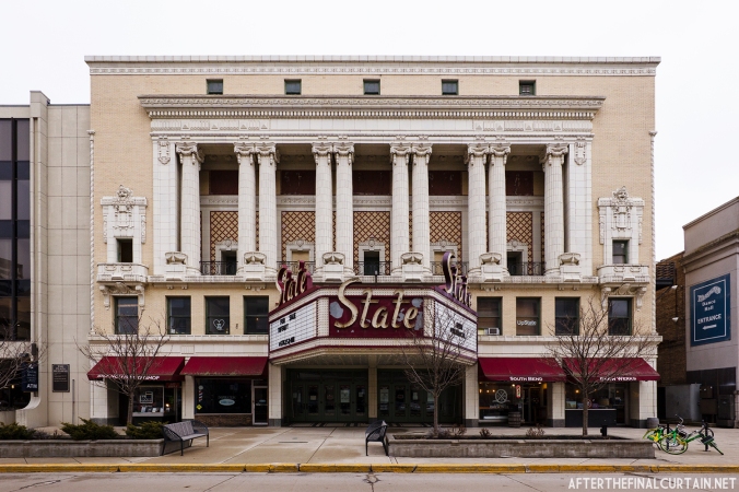 Exterior of the State Theatre in South Bend, Indiana