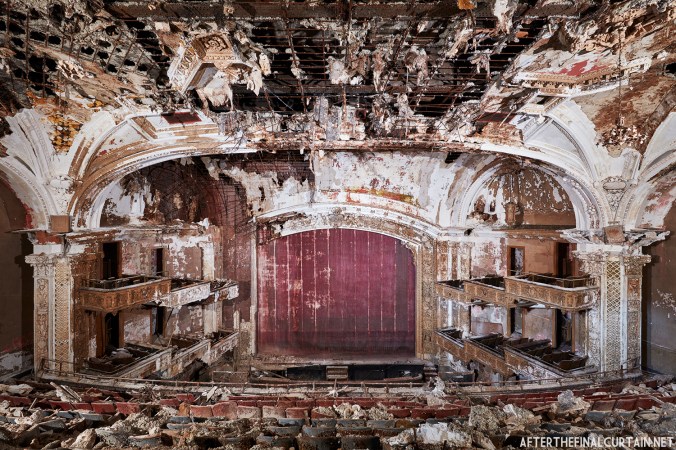 The auditorium of the adams theatre in newark new jersey years after it closed.